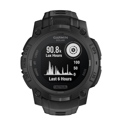 Garmin Instinct 3 Tactical Edition Solar GPS Smartwatch with Silicone Band, Black, 45mm (010-02934-50)