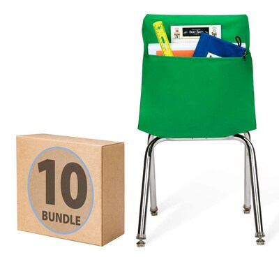 Seat Sack Seat Storage, 18 x 11 x 4, Green, 10/Pack (20119BUNDLE)
