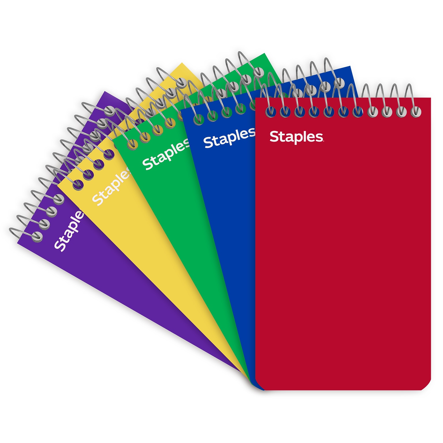 Staples Memo Pads, 3 x 5, College Ruled, Assorted Colors, 75 Sheets/Pad, 5 Pads/Pack (TR11491)