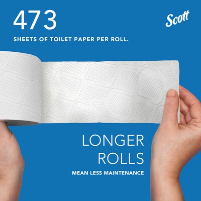 Scott Professional Essential Recycled Toilet Paper, 2-ply, White, 473 Sheets/Roll, 80 Rolls/Case (13217)