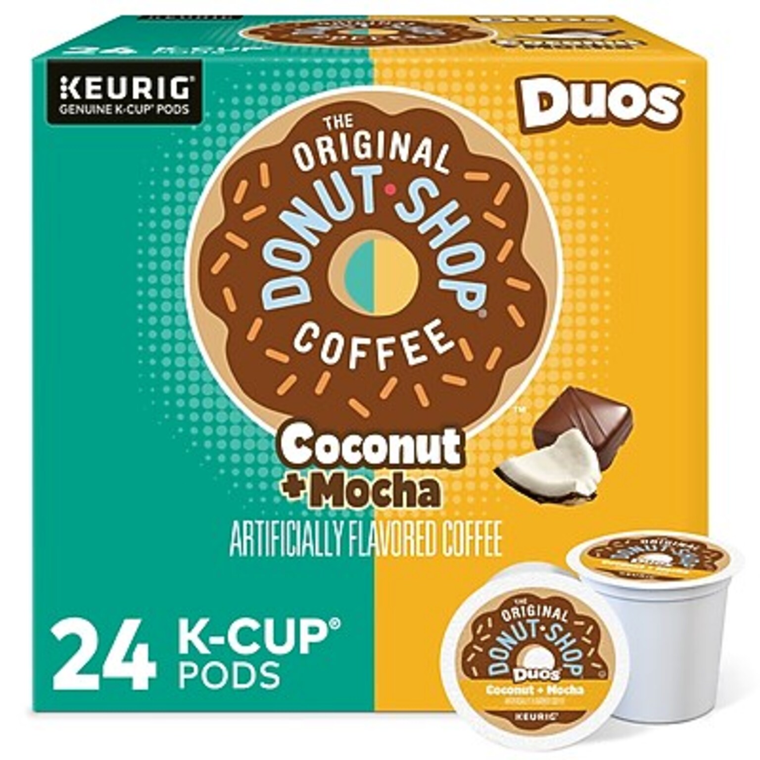 The Original Donut Shop Duos Coconut + Mocha Coffee Keurig® K-Cup® Pods, Medium Roast, 24 Pods/Box (5000361500)