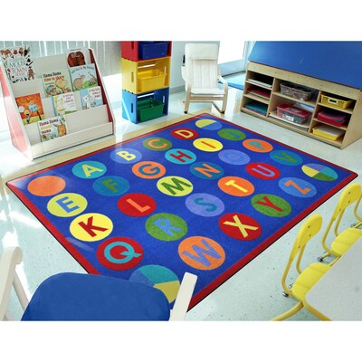 Joy Carpets Alpha-Dots Nylon 7'8" x 10'9" Machine Tufted Rug, Multicolored (1801D-01)