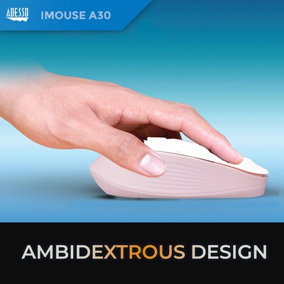 Adesso iMouse A30P Wireless Ambidextrous Optical Mouse, Pink (iMouse A30P)