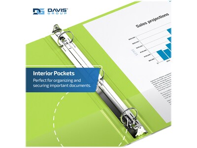 Davis Group Premium Economy 2" 3-Ring Non-View Binders, Lime Green, 6/Pack (2313-24-06)