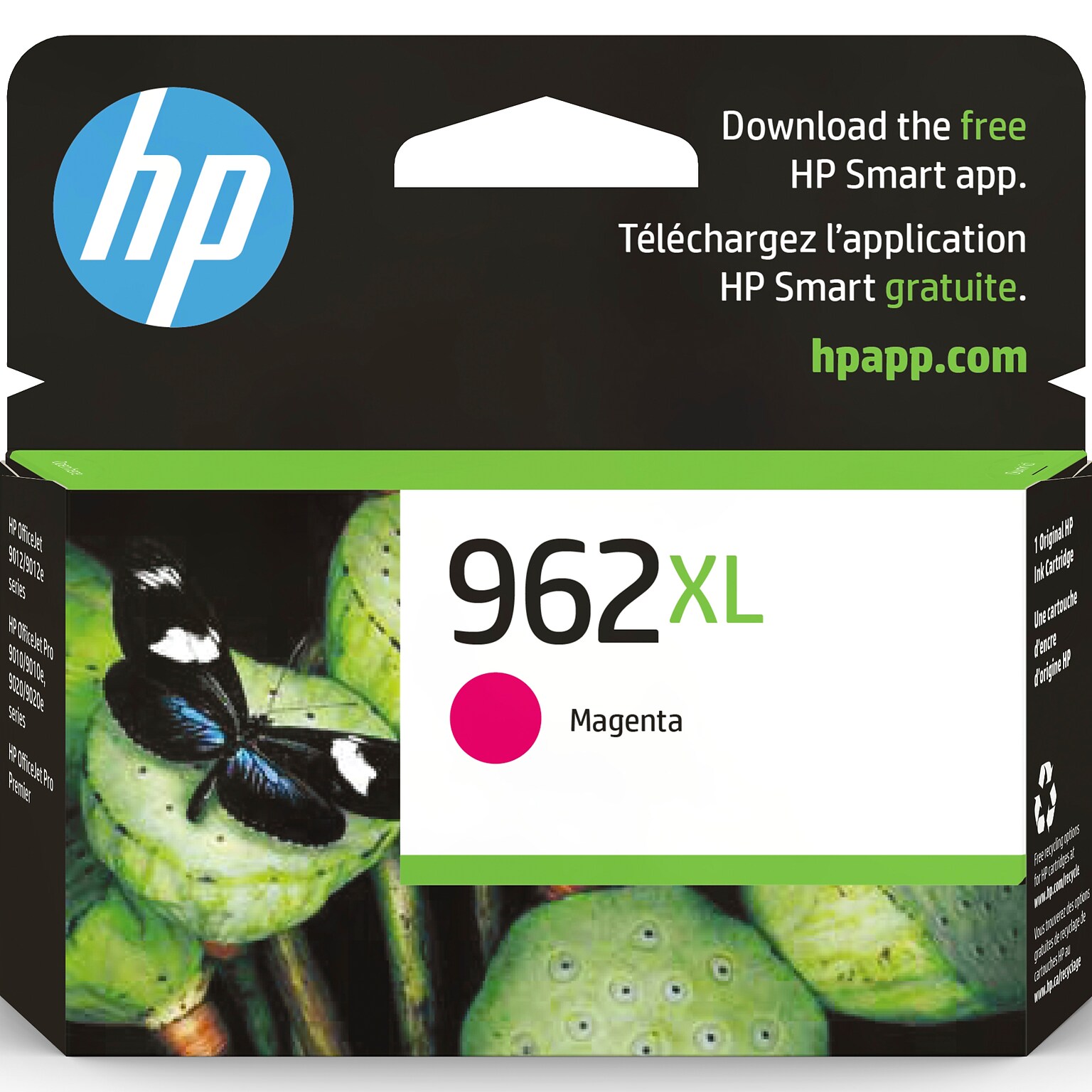 HP 962XL Magenta High Yield Ink Cartridge, Prints Up to 1,600 Pages (3JA01AN#140)