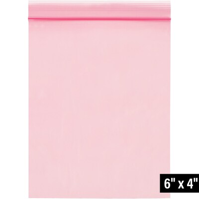 4 x 6 Reclosable Poly Bags, 2 Mil, Pink, 1000/Carton (PBAS710)