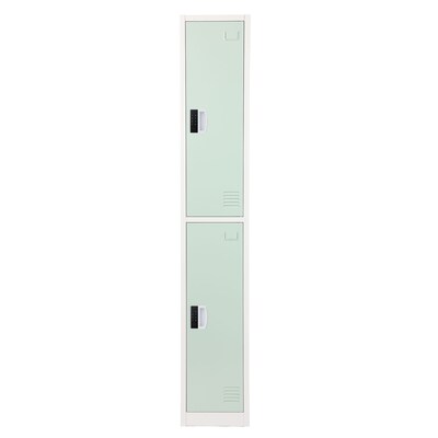 AdirOffice 72"H 2-Tier Misty Green Storage Locker (ADI629-202-MGRN-DL)