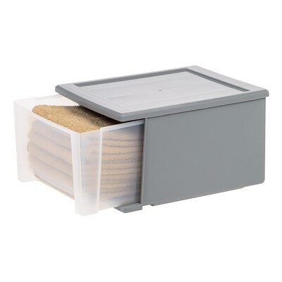 Iris Stackable Storage Drawer, Gray, 3/Pack (500163)