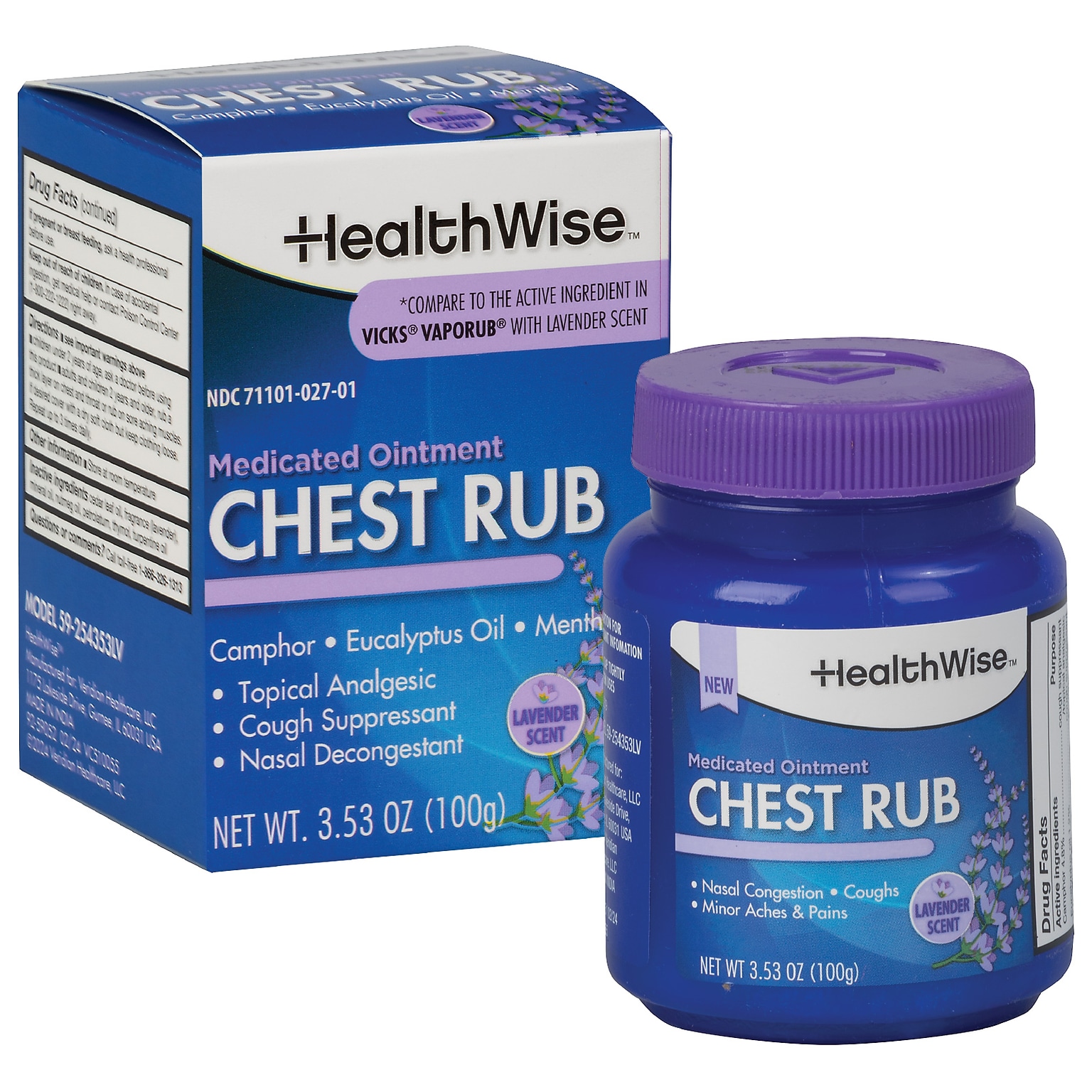 HealthWise Medicated Chest Rub, Lavender Scent (59-254353LM)