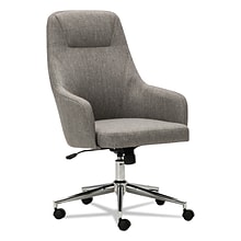 Alera® Captain Series Fixed Arm Fabric Computer and Desk Chair, Gray Tweed (ALECS4151)