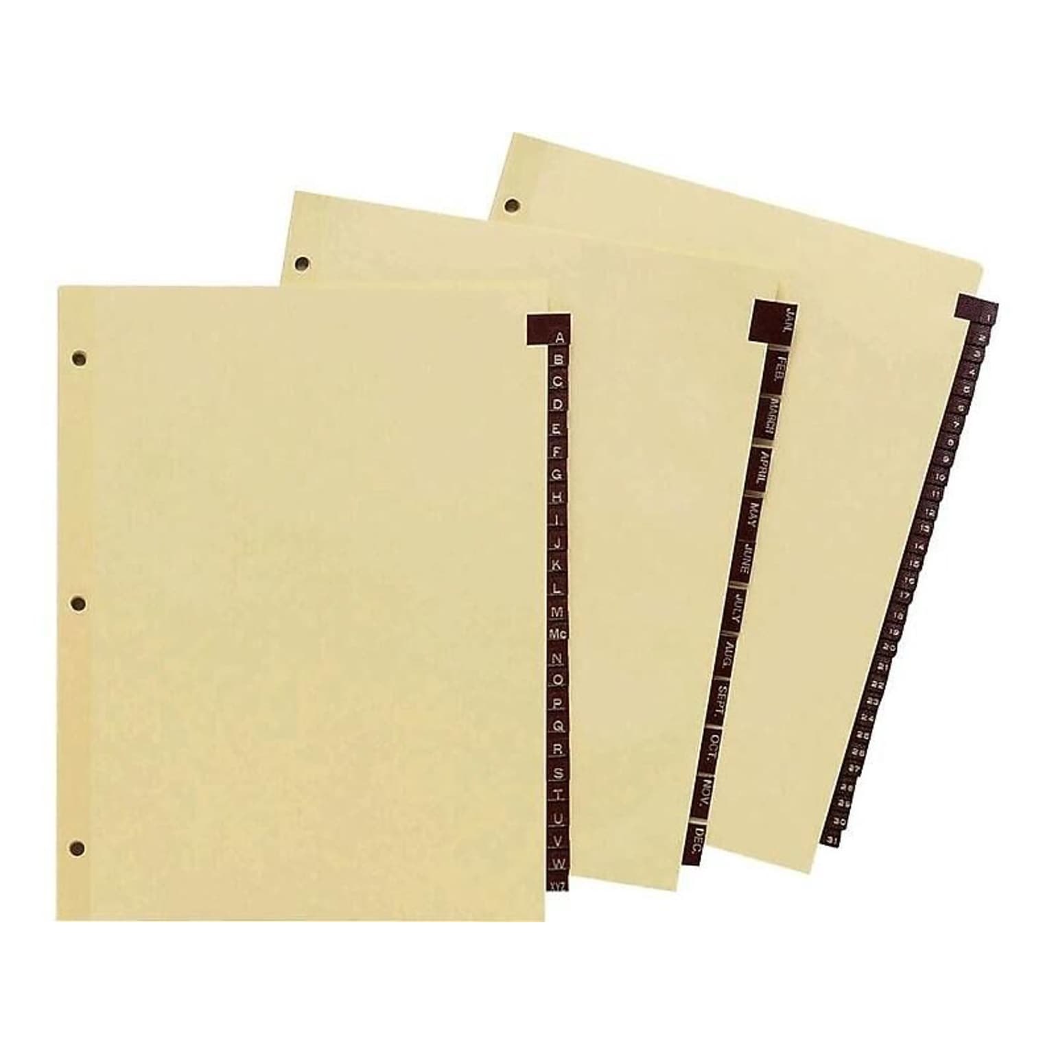 Staples Numeric Leather Dividers, 31-Tab Set, Black, Durable Pre-Printed Index Tabs for Binders, Professional Filing System