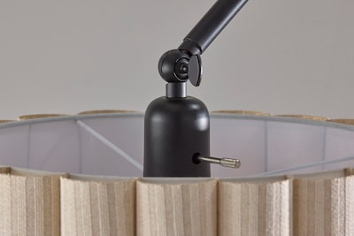 Adesso Caldwell 62"H Black Floor Lamp with Beige Linen Shade (4229-01)