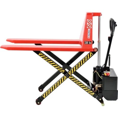 Global Industrial Battery Powered High-Lift Skid Truck, 3300 lb. Capacity, 21"W x 44"L Forks (989066)