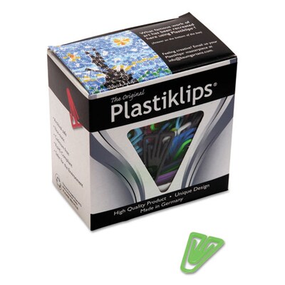 Baumgartens Plastiklips Paper Clips, Medium, Assorted Colors, 500/Box (LP-0300)