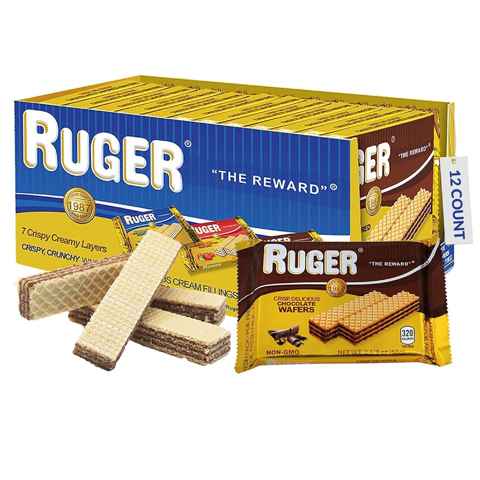 Ruger Chocolate Wafers, 2.125 oz., 12 Packs/Box (RUG00310)