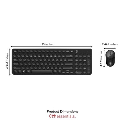 OTM Essentials Pro Wireless Keyboard & Optical Mouse Combo, Black (ROB-B3WBK)