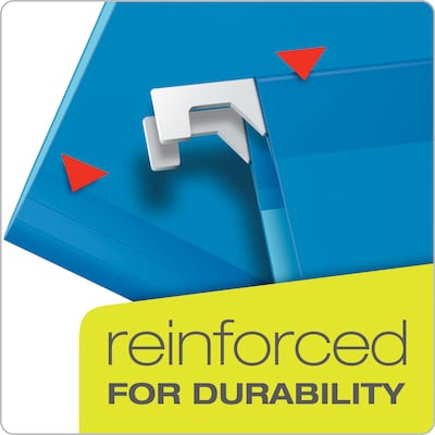 Pendaflex Ready-Tab Premium Reinforced Hanging File Folder, 5-Tab, Letter, Blue, 25/Box (42622)
