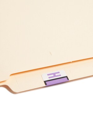 Smead BCCR Color Coded Alphabetic Labels, H, Lavender, 500/Roll (67078)