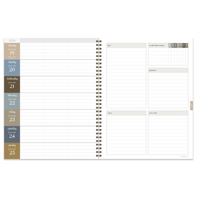 2025-2026 TF Publishing Fleur de Lis 9" x 11" Academic Year Weekly & Monthly Planner, Paperboard Cover, Multicolored (AY26-9712)