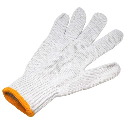 Glove Crafter Men's Form Fit Knit Work Gloves, One Size, Off White, 6/Pack, 12 Packs/Carton (13115)