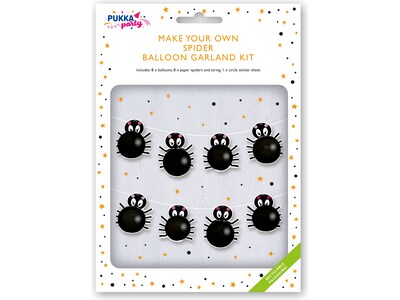 Pukka Party Spider Halloween Balloon Garland Kit, Black (PTY107)