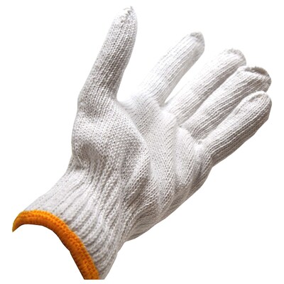 Glove Crafter Men's Form Fit Knit Work Gloves, One Size, Off White, 6/Pack, 12 Packs/Carton (13115)