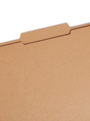 Smead File Folders, Reinforced 2/5-Cut Tab Right Of Center, Guide Height, Letter Size, Kraft, 100/Bo