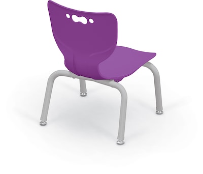 MooreCo 10" Hierarchy Student Chair with 4 Legs, Purple/Platinum Base (703673561839)
