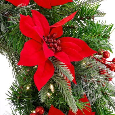 National Tree Company 26" Colonial Wreath with Battery Operated LED Lights (QPECO8-301-26WB)