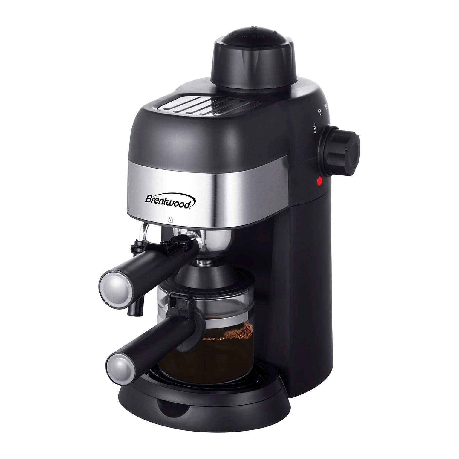 Brentwood 4-Cups Coffee & Espresso Machine, Black (BTWGA134BK)