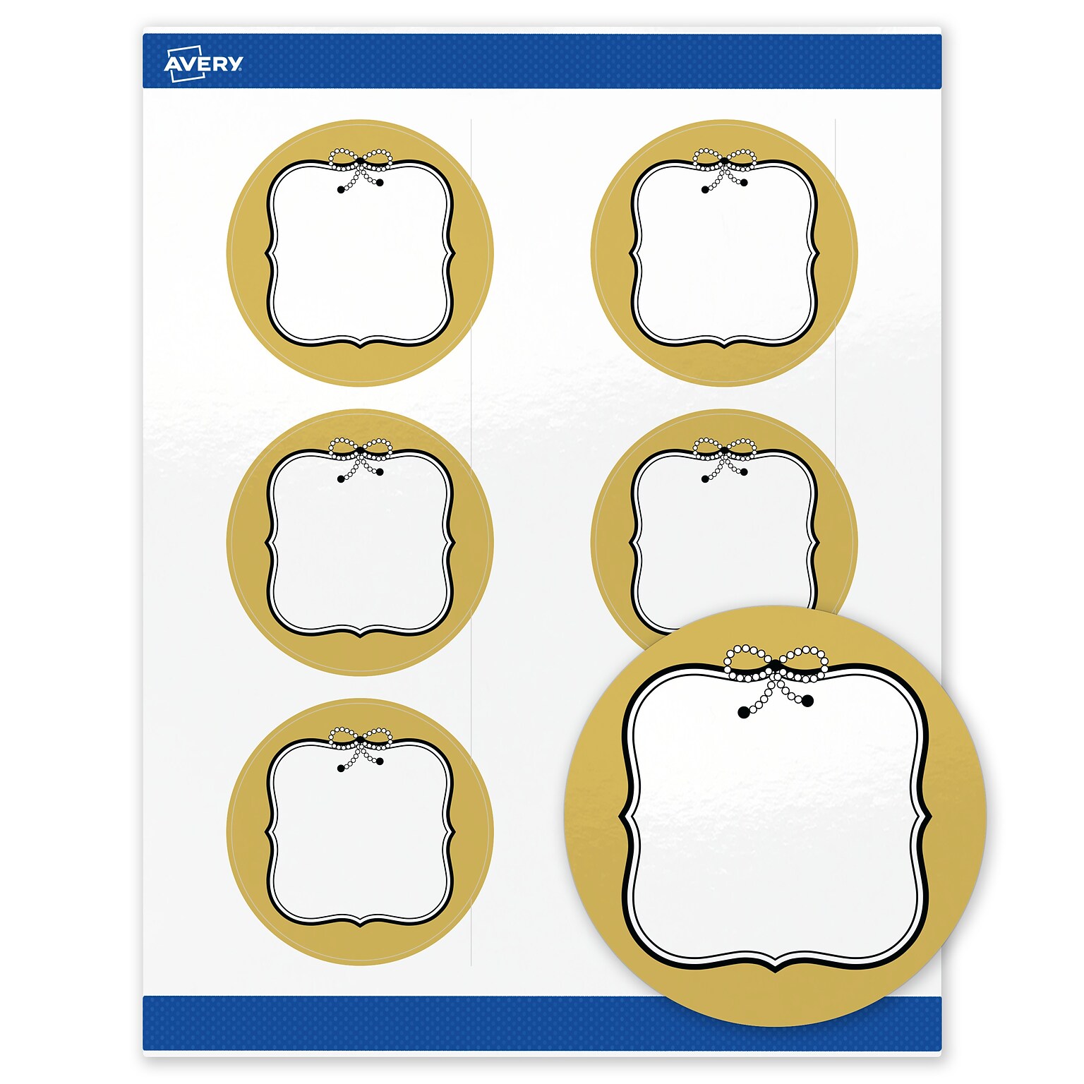 Avery Round Laser/Inkjet Multipurpose Labels, 3, White, 60/Pack (19479370976)