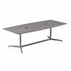 Bush Business Furniture 96W x 42D Boat Shaped Conference Table with Metal Base, Platinum Gray (99TBM