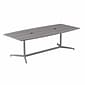 Bush Business Furniture 96W x 42D Boat Shaped Conference Table with Metal Base, Platinum Gray (99TBM96PGSVK)