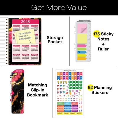 2027 Excello Brands 6" x 8" Weekly & Monthly Standard Planner, Paperboard Cover, Sugar Skull (FSHN-CY27-58-55)