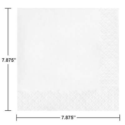 Creative Converting Touch of Color Touch of Color Dinner Paper Napkins, 3-ply, White, 250/Carton (59000B)
