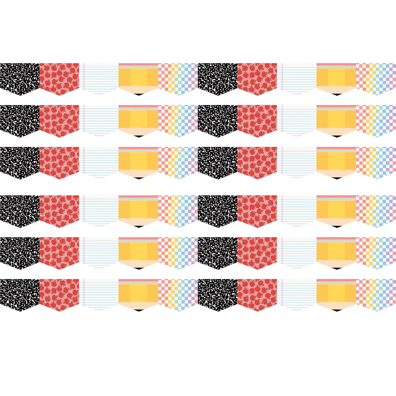 Teacher Created Resources Die-Cut Border Trim, 2.75 x 2.92, Cool for School, 12/Pack, 6 Packs/Bundle (TCR9312-6)
