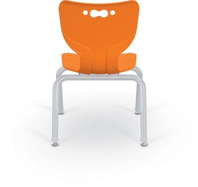 MooreCo 12" Hierarchy Student Chair with 4 Legs, Orange/Platinum Base (703673562126)