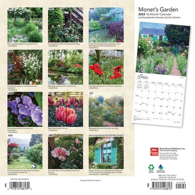2023 BrownTrout Monets Garden 12 x 24 Monthly Wall Calendar, (9781975448813)
