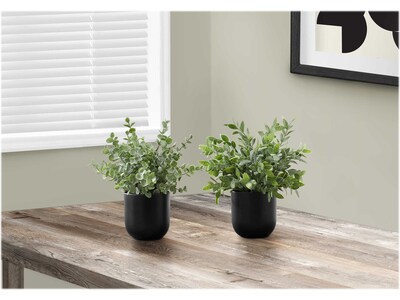 Monarch Specialties Inc. Eucalyptus and Grass in Pots, 2/Pack (I 9580)