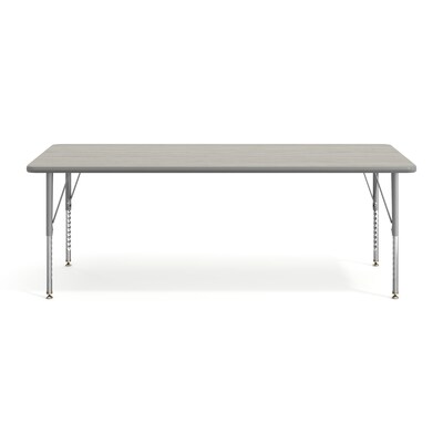 Flash Furniture Wren Rectangular Activity Table, 72" x 30", Height Adjustable, Light Gray Top/Silver Frame (XUA3072RECLGTP)
