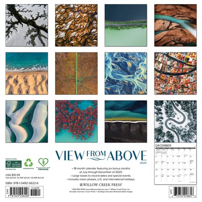 2026 Willow Creek View From Above 12 x 12 Monthly Wall Calendar (56226X)