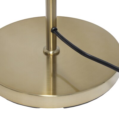 Simple Designs 66" Tall Mid Century Modern Standing Tree Floor Lamp with Dual White Glass Globe Shade, Gold (LF1044-GLD)