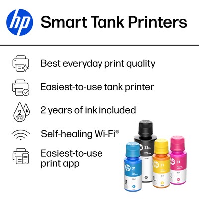 HP Smart Tank 5101 Wireless Color Inkjet Printer, All-In-One Supertank, Print, Scan, Copy (1F3Y0A#B1H)