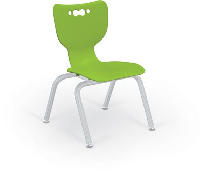 MooreCo 12 Hierarchy Student Chair with 4 Legs, Green/Platinum Base (703673562102)