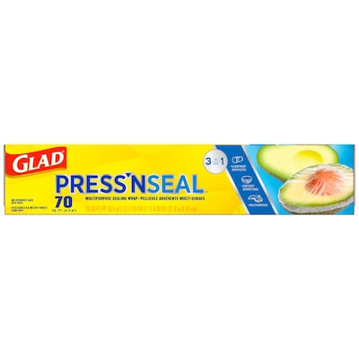 Glad Press'n Seal Plastic Food Wrap, 70 Sq. Ft. Roll, 12 Boxes/Carton (70441)