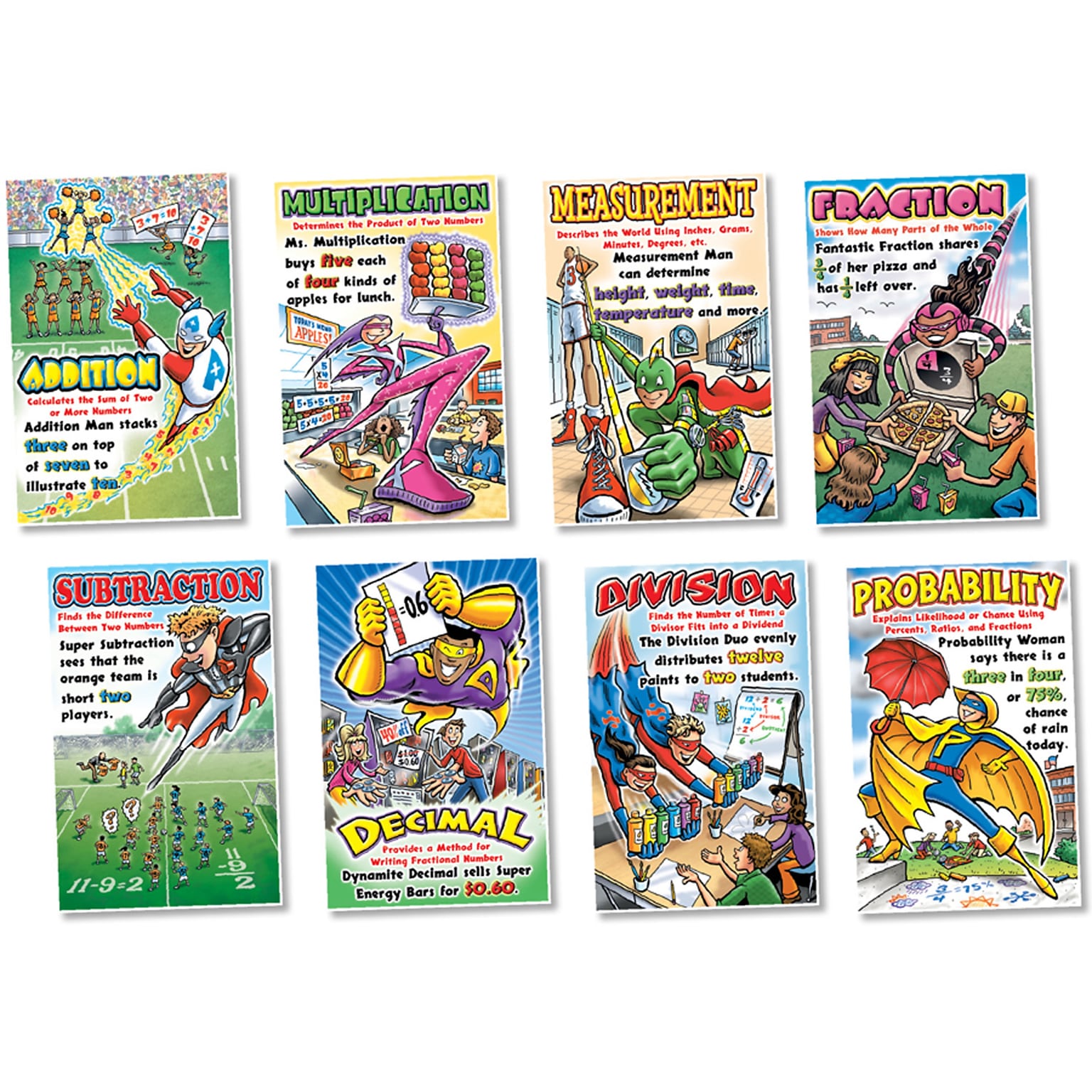 North Star Bulletin Board Sets, Math Superheros