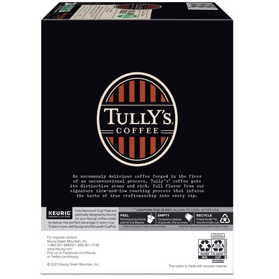 Tully's Italian Roast Coffee, Dark Roast, Keurig® K-Cup® Pods, 24/Box (193019)