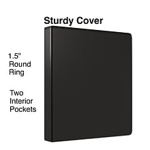 Staples® Economy 1-1/2 3 Ring View Binder, Black (80080)