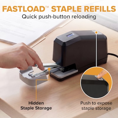Bostitch Impulse Electric Desktop Stapler, 45-Sheet Capacity, Staples Included, Black (B8E-VALUE)