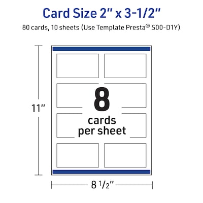 Avery Gold Dots Edge Matte Blank Card, White, 80/Pack (S00-D1Y)